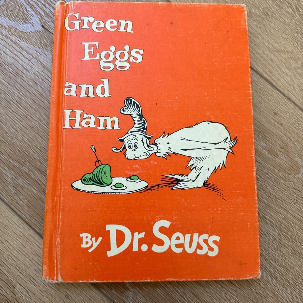 Green Eggs and Ham Dr Seuss Hardcover Beginner Books 1960 Library Binding